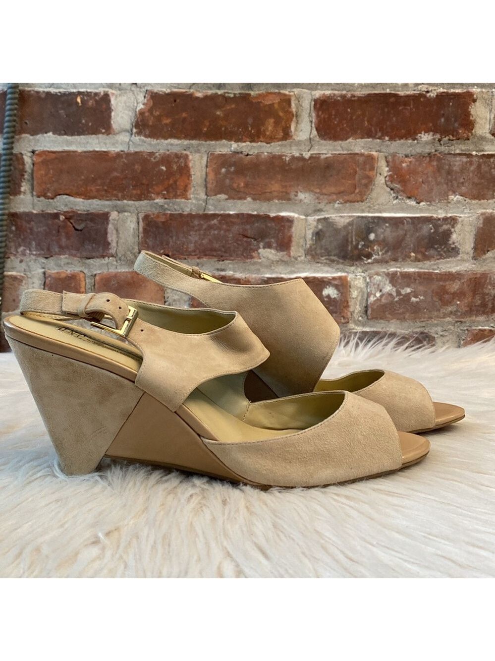 INC Fama Wedge Suede Sandals, Size 11 - Picture 1 of 17
